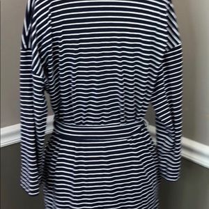 J Crew black and white striped robe